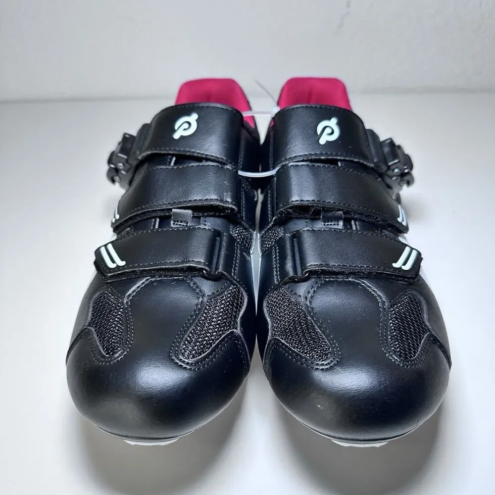 Peloton Cycling Shoes Unisex Size 41 Black Red Cleats Included Indoor Spin Bike